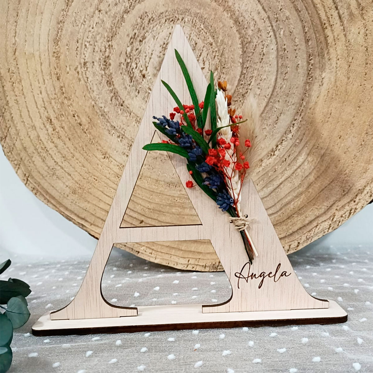 Letras En Madera Con Flores - Imagen 4