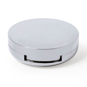 labial con espejo plata