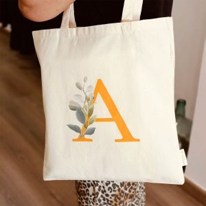 pr-2910 tote bag inicial dorada