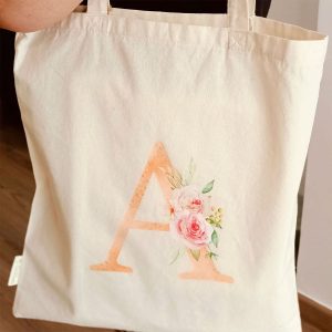pr-2911 tote bag inicial flores