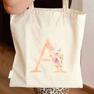 pr-2911 tote bag inicial flores